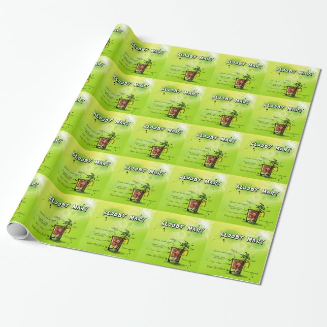 Bloody Mary Recipe Geschenkpapier (Ungerollt)
