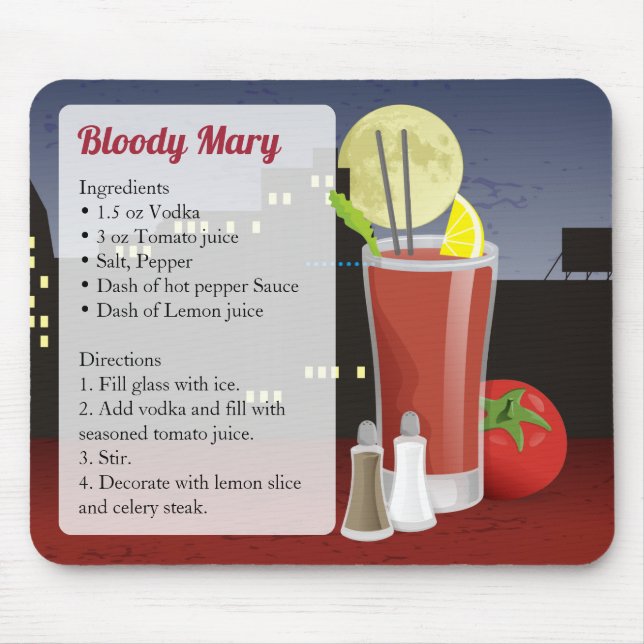 Bloody Mary Recipe Mousepad (Vorne)