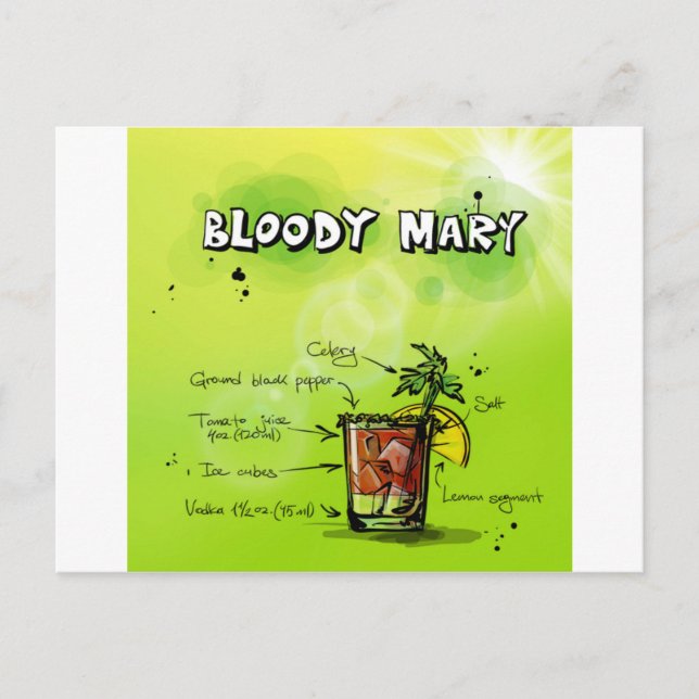 Bloody Mary Recipe Postkarte (Vorderseite)