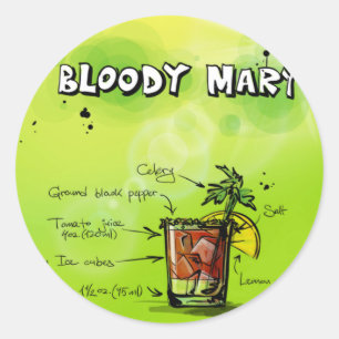 Bloody Mary Recipe Runder Aufkleber