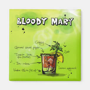 Bloody Mary Reecipe - Cocktail-Geschenk Magnet