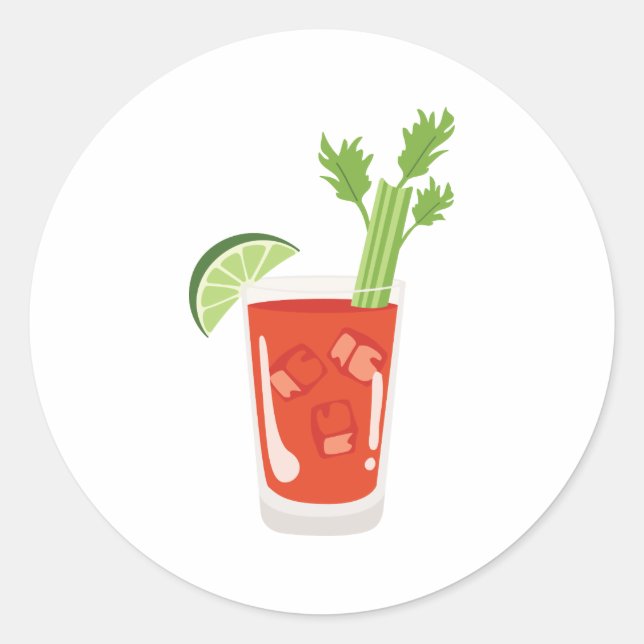 Bloody Mary Runder Aufkleber (Vorderseite)
