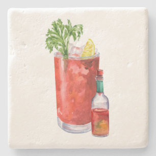 Bloody Mary und scharfe Sauce Steinuntersetzer