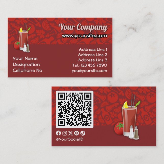 Bloody Mary Visitenkarte (Vorne/Hinten)