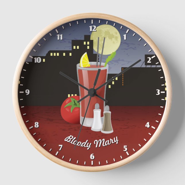 Bloody Mary Wanduhr (Vorderseite)