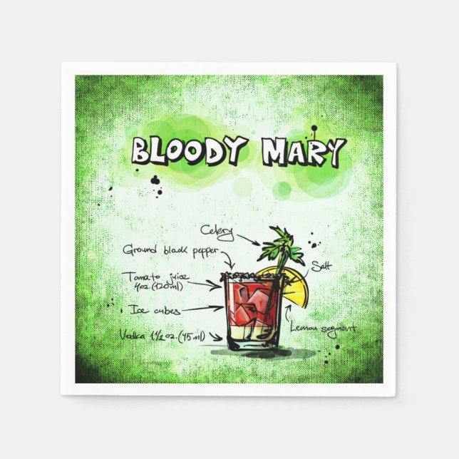Bloody- MaryBarkeeper-Getränk-Rezept Serviette (Vorderseite)