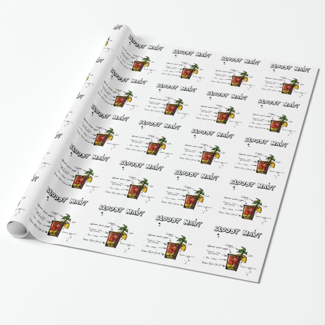 Bloody- Marycocktail-Rezept Geschenkpapier (Ungerollt)