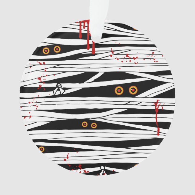 Bloody Mummy Bandages and Creepy Eyes Halloween Ornament (Vorderseite)