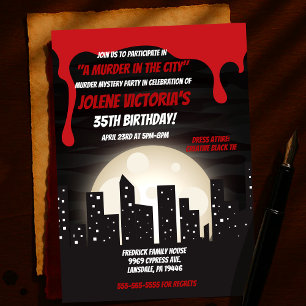 Bloody Murder in City Murder Mystery Party Einladung
