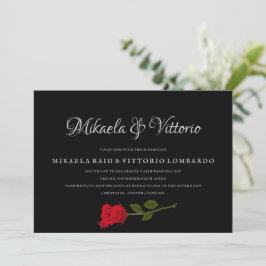 Bloody Rose elegante Black Gothic Hochzeit Einladung