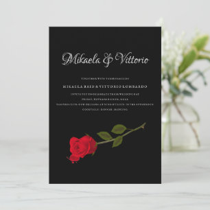 Bloody Rose elegante Black Gothic Hochzeit Einladung