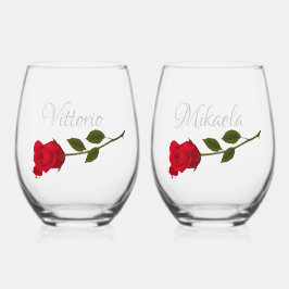 Bloody Rose Elegante Black Gothic Wedding Weinglas Ohne Stiel
