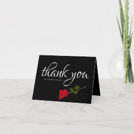 Bloody Rose Elegantes Black Gothic Wedding Foto Dankeskarte