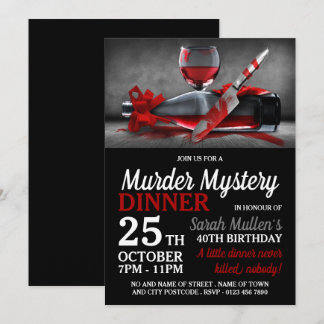 Bloody Scene, Murder Mystery Birthday Dinner Einladung