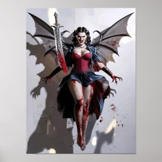 Bloody Sexy Vampire Guerrier Poster Art