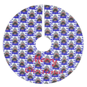 Bloody Shark Jaws Thunder_Cove Polyester Weihnachtsbaumdecke