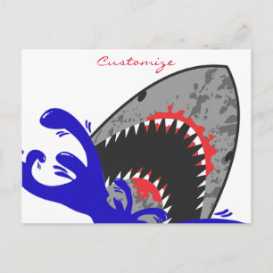 Bloody Shark Jaws Thunder_Cove Postkarte