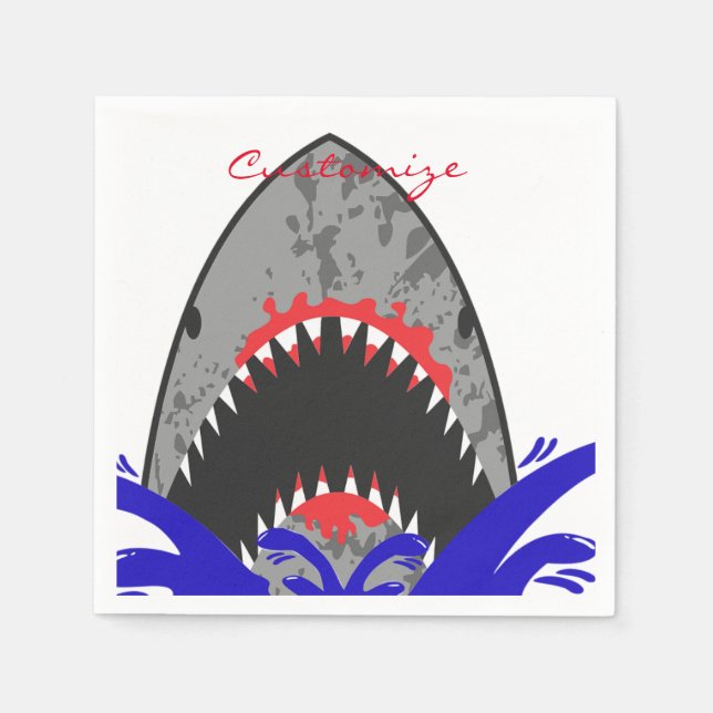 Bloody Shark Jaws Thunder_Cove Serviette (Vorderseite)