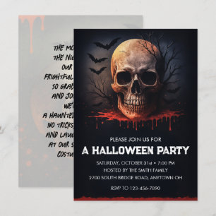 Bloody Skull-Halloween-Party Einladung