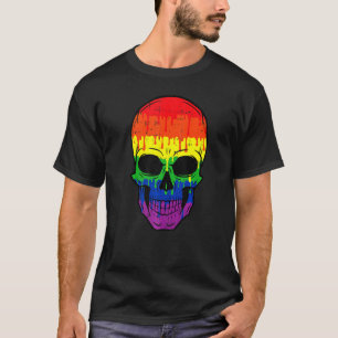 Bloody Skull Lgbt Gay Pride Kostüm Easy Halloween T-Shirt