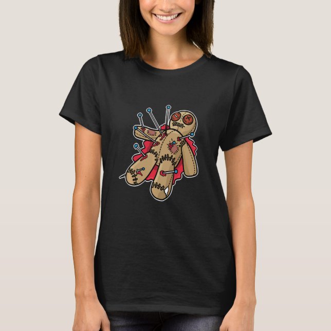 Bloody Voodoo Doll Horror Halloween Sweat T-Shirt (Vorderseite)