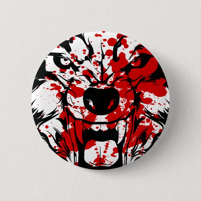 Bloody Wolf Button (Vorderseite)