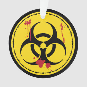 Bloody Zombie Horror Film Biogefährdung Halloween Ornament