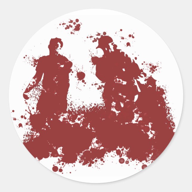 Bloody Zombies Runder Aufkleber (Vorderseite)