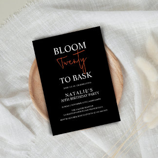 Bloom 20 zu bitten I Black Adult Birthday Party Einladung