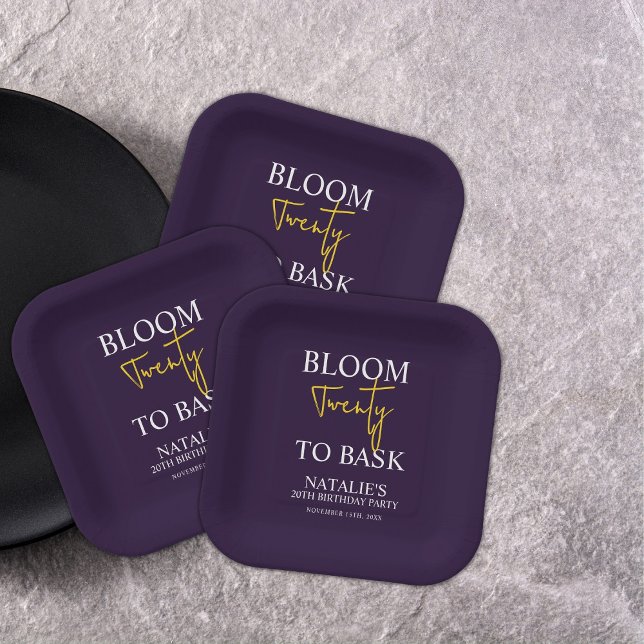 Bloom 20 zu bitten Ich Violet Erwachsenen Geburtst Pappteller (Von Creator hochgeladen)