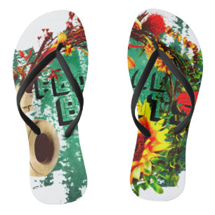Bloom and Grow Botanischer Garten Eleganz Leinwand Flip Flops