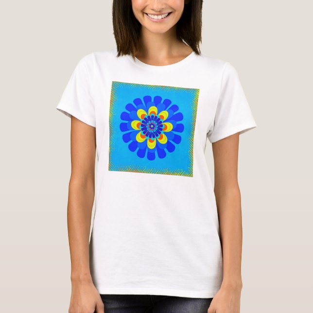 Bloom Blue Blume T-Shirt (Vorderseite)