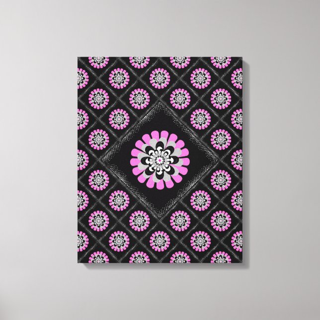 Bloom Blush Diagonal Patchwork Leinwanddruck (Vorderseite)