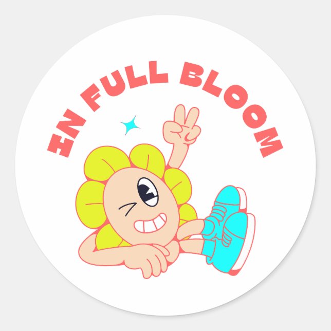 Bloom & Bounce Runder Aufkleber (Vorderseite)