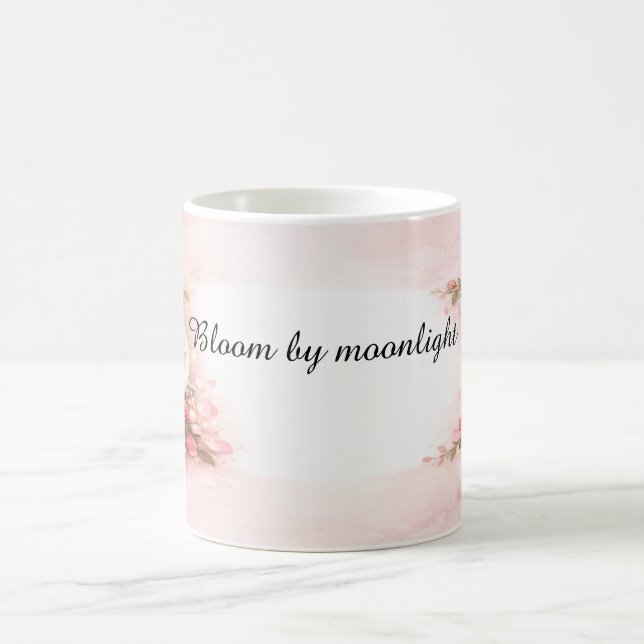 Bloom by Moonlight Pink Floral Moon Coffee Mug Kaffeetasse (Mittel)