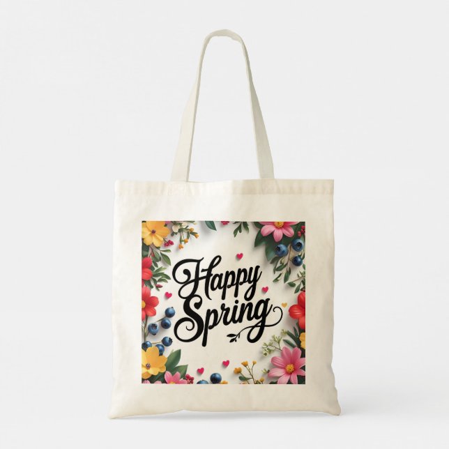 "Bloom & Carry Joy: "HAPPY SPRING" Tragetasche (Rückseite)