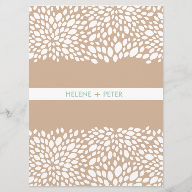 Bloom Customizable Wedding Program in Cashmere Programm (Vorderseite)