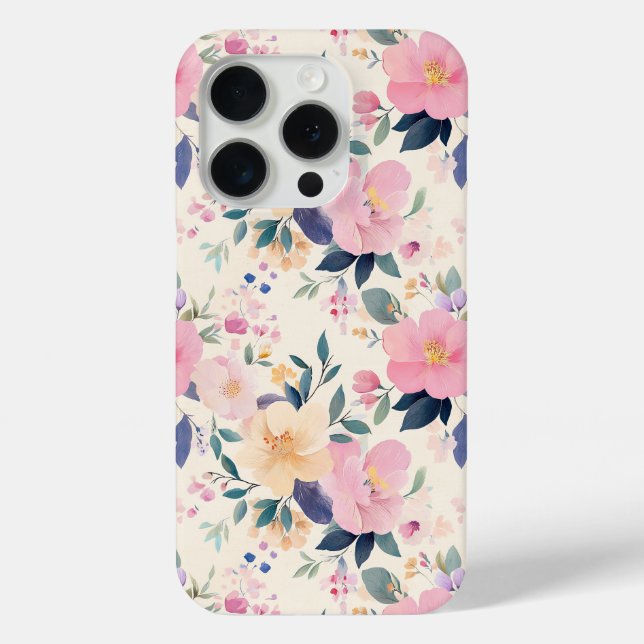 Bloom Elegant Pink Patel Wasserfarbe Case-Mate iPhone Hülle (Rückseite)