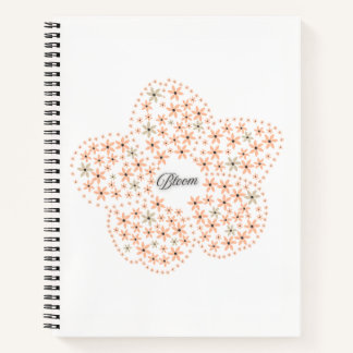 Bloom Floral Design – Beige and Orange Flower Notizbuch