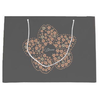 Bloom Floral Design – Dark Elegant Design Große Geschenktüte