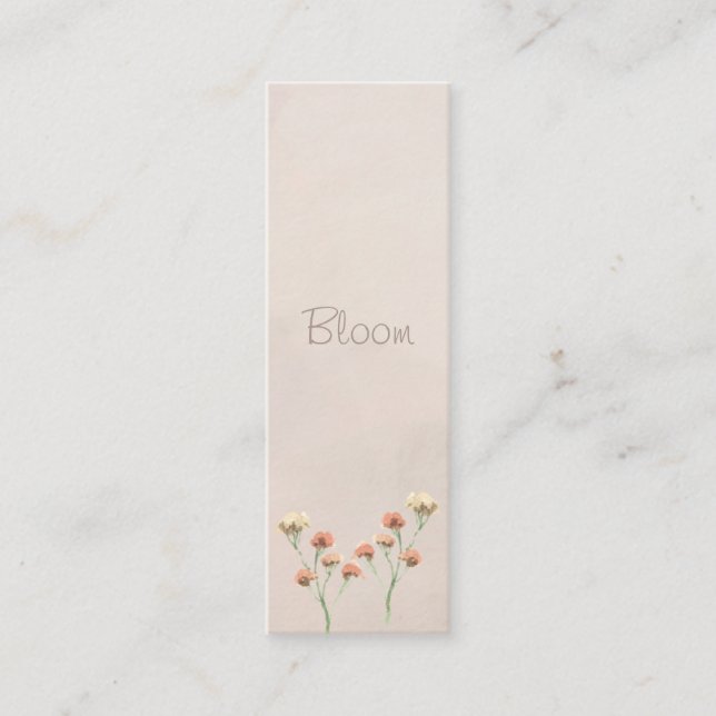 Bloom Floral Mini Lesezeichen Telefonnummerkarte (Vorderseite)