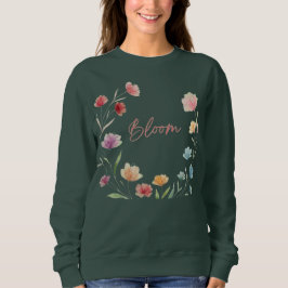 Bloom Floral Soft Pastel Botanical Design Sweatshirt
