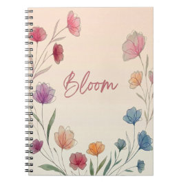 Bloom Floral Soft Pastel Inspirierend Notizblock
