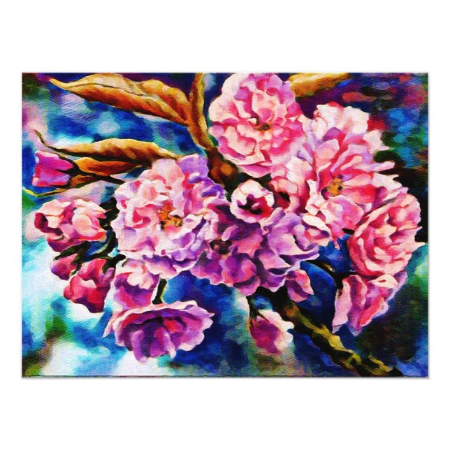 Bloom Floral Sun Fuchsia Pink Art Fotodruck (Vorne)