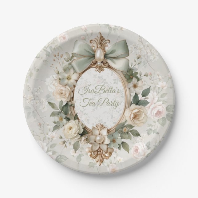 Bloom Floral Tea Party Papierplatten Pappteller (Vorderseite)