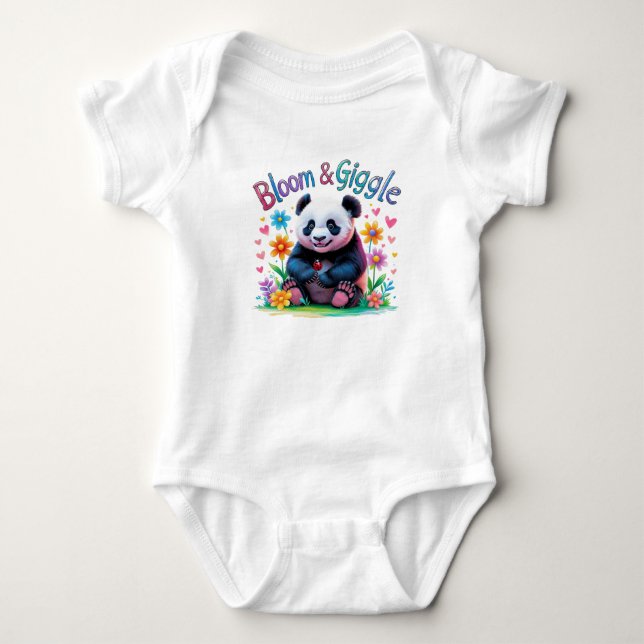 Bloom & Giggle Baby Panda 1 Jahr Outfit Strampler (Vorderseite)