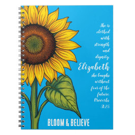 Bloom & Glaube | Individuelles SonnenblumenNoteboo Notizblock