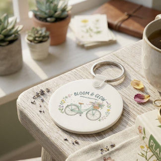 Bloom & Glow Vintage Floral Bicycle Spring Aesthet Schlüsselanhänger