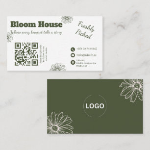 Bloom House Floral QR-Code Visitenkarte
