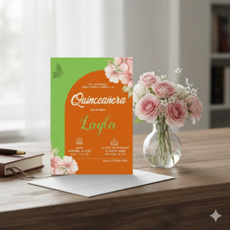 Bloom in Quinceañera! Boho Floral Mis Quince Einladung